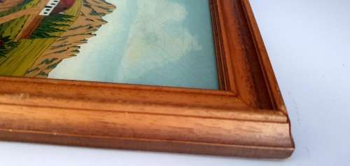 Vintage Handpainted Glass Artwork