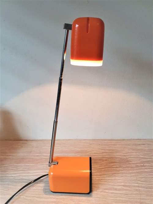 Vintage Retro Orange and White Desk Lamp  Extendable  Lampina