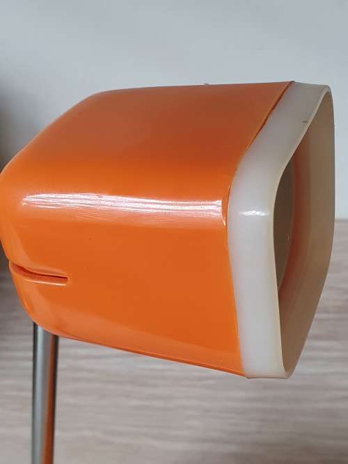 Vintage Retro Orange and White Desk Lamp  Extendable  Lampina