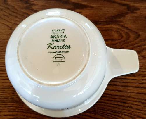 Karelia Arabia Finland Brown Bands Stoneware Open Sauce Gravy Boat
