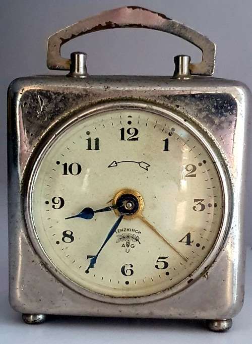 Antique Lenzkirch German Alarm Travel Clock
