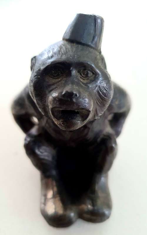 Antique Art Deco Brass Monkey Incense Burner/Smoke Cigarette Holder