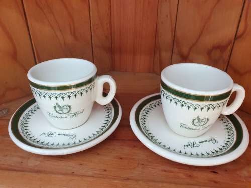 Criterion hotel south africa collectible pair of procelain cup and saucer duo