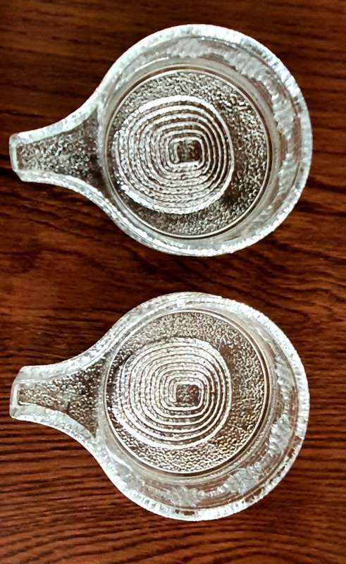 Pair of Finland/Swedish Scandinavian glass tealight/candle holder