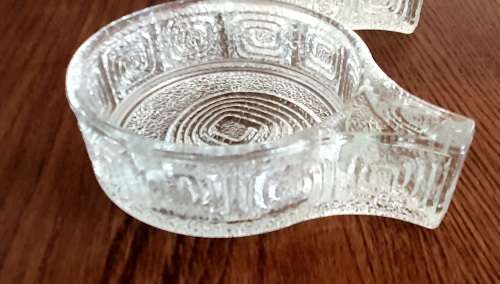 Pair of Finland/Swedish Scandinavian glass tealight/candle holder