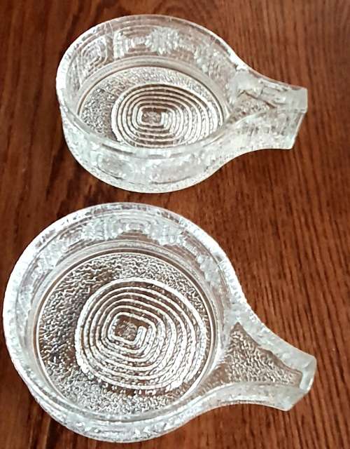 Pair of Finland/Swedish Scandinavian glass tealight/candle holder