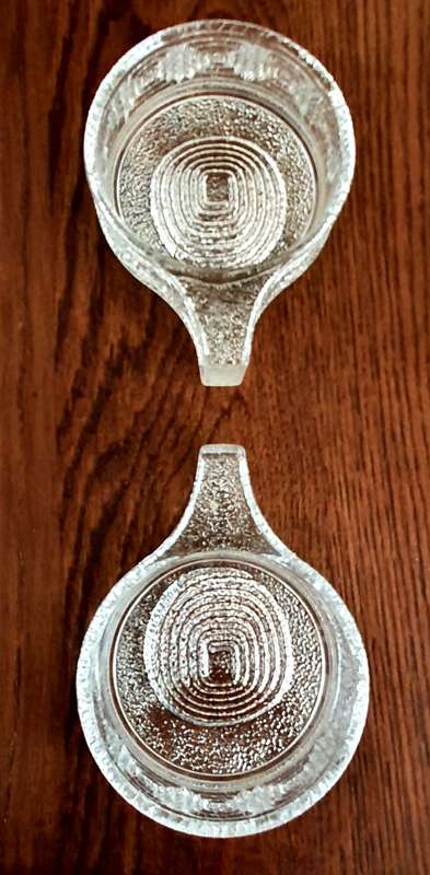 Pair of Finland/Swedish Scandinavian glass tealight/candle holder