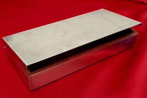Swedish Gense stainless steel lidded jewellery box