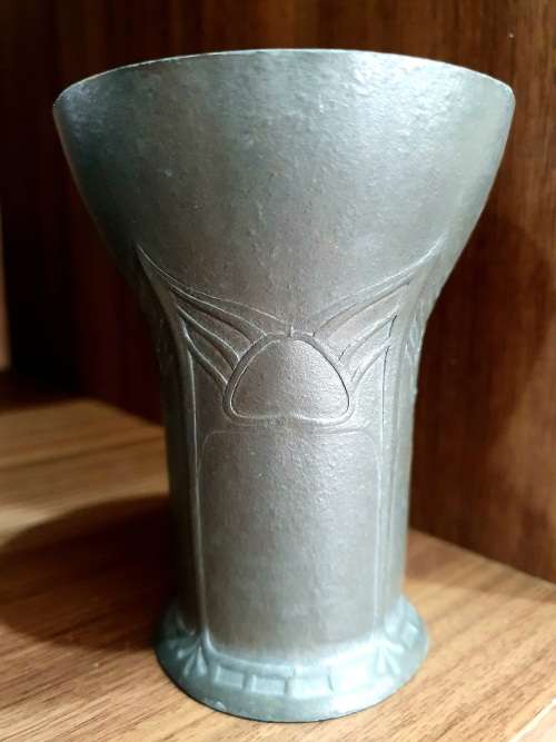 Antique Pewter Art Nouveau Goblet by Famous German Designer ALBIN MÜLLER HUECK