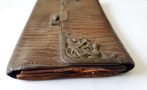 Art Nouveau Silver Reptile Skin Purse By Ludwig Krumm, Birmingham 1900`s
