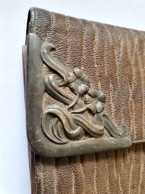 Art Nouveau Silver Reptile Skin Purse By Ludwig Krumm, Birmingham 1900`s