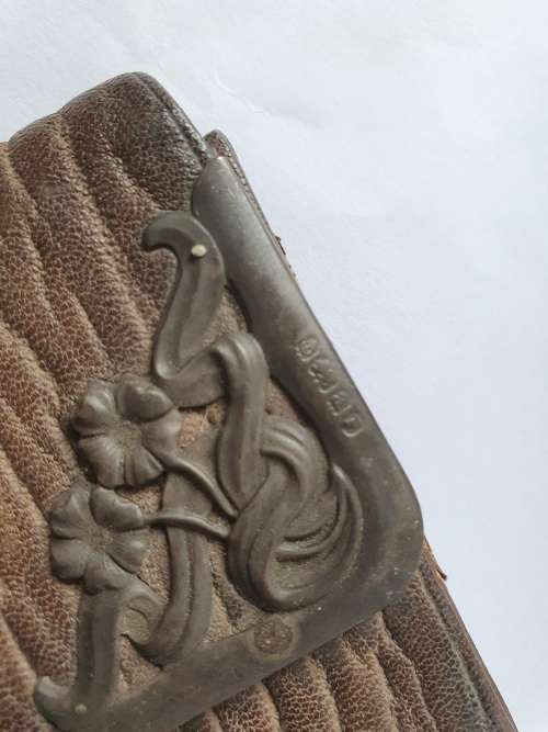 Art Nouveau Silver Reptile Skin Purse By Ludwig Krumm, Birmingham 1900`s
