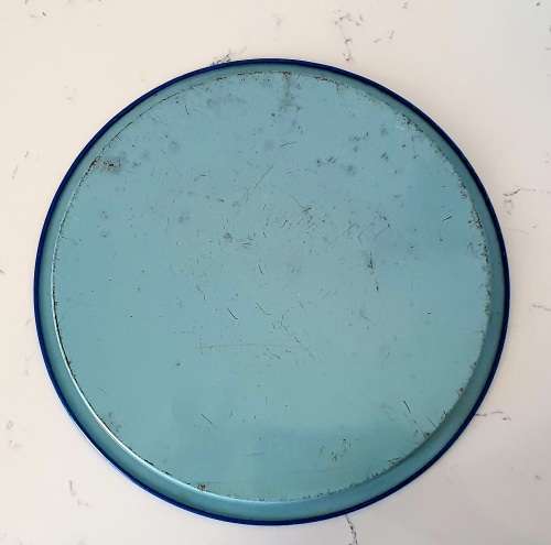 Old Blue and White Chinese Willow Metal Tray