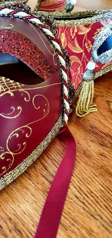 Pair of Handpainted Original Carnival Venezia MASQUERADE Mask Made In Italy