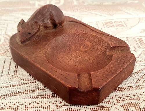 Robert Thompson Mouseman Wood Pin Tray or Ashtray