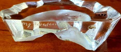 Vintage MATS JONASSON Sweden Glass Seal Sculpture Paperweight