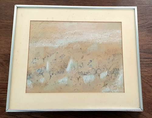 Artist Val Reynolds Framed Original Drawing of birds