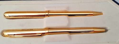 Vintage MINKA gold tone pen and pencil set