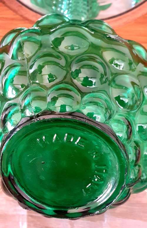 Retro Green Italy Glass Genie Bottle