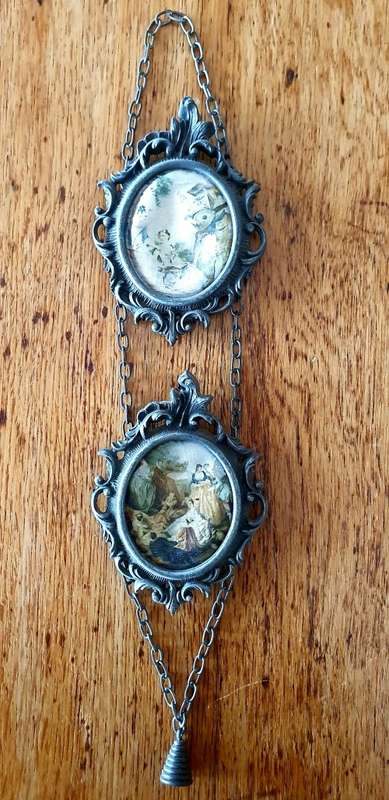 Italy Ornate Brass Wall Frames with Romantic Silk Scenes