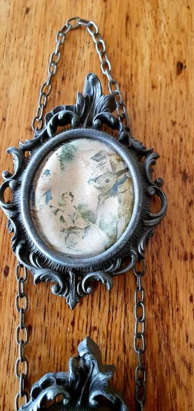 Italy Ornate Brass Wall Frames with Romantic Silk Scenes