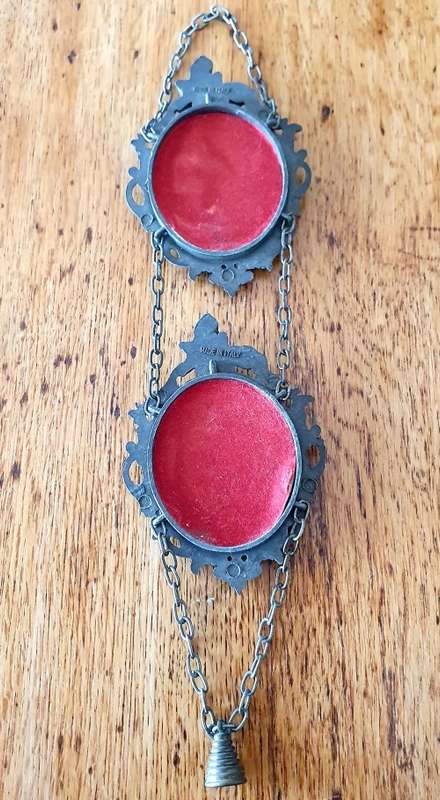 Italy Ornate Brass Wall Frames with Romantic Silk Scenes