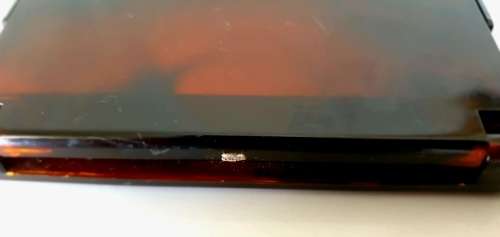 Vintage Double Sided Compact Lighted Makeup Mirror Brown Tortoise Bakelite.