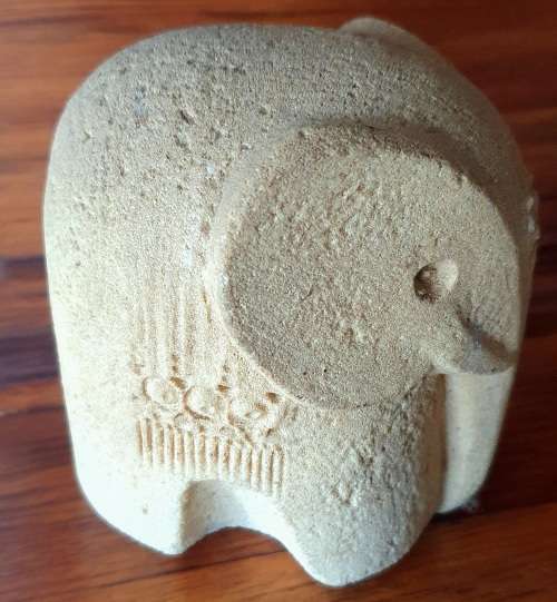 MARBELL Stone Carved Art Belgium Mid Century Abstract Elephant Sculpture