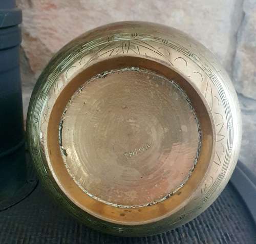 Chinese Embossed Dragon Heavy Solid Brass Vase