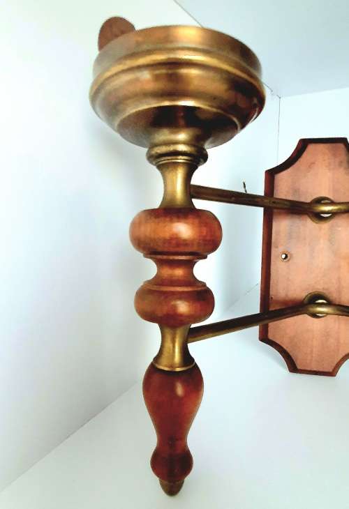 Vintage Italy Targetti Sankey Brass Wall Sconce