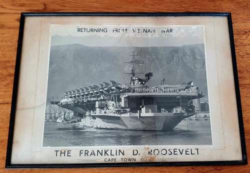 Large Orginal Photo Franklin D Roosevelt War Battleship Aircraft carrier Returning from Vietnam war