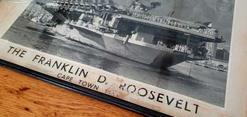 Large Orginal Photo Franklin D Roosevelt War Battleship Aircraft carrier Returning from Vietnam war
