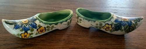 Pair of Gouda Holland Pottery Dutch Clog Shoes