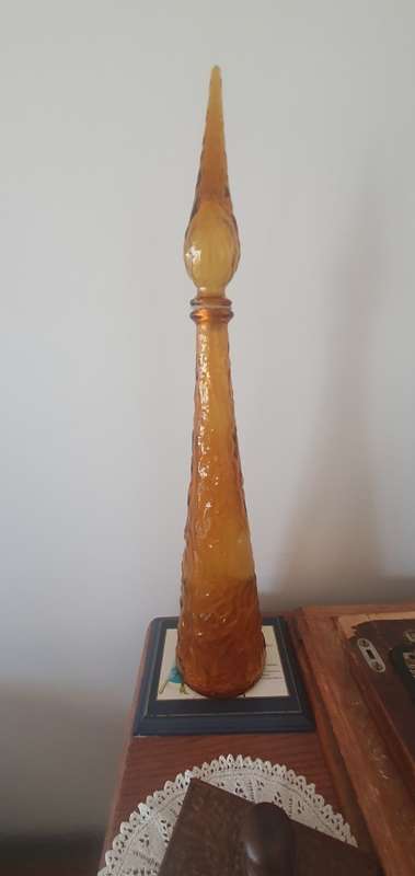 Large 1960`s Retro Mid Century Glass Genie Bottle
