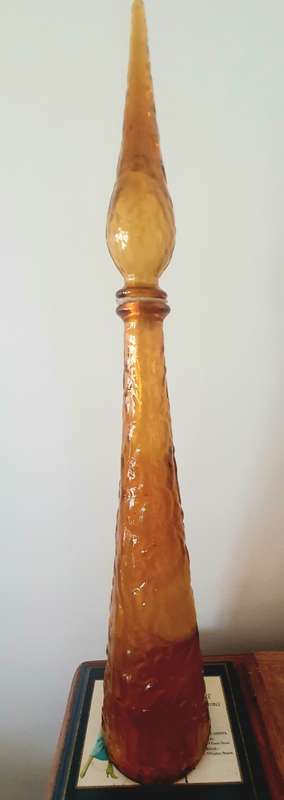 Large 1960`s Retro Mid Century Glass Genie Bottle