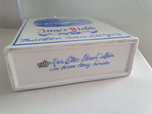 Suisse Langenthal Switzerland Blue and White Porcelain Decanter (full)
