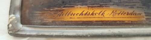 Hand painted stained glass window hanger of Dutch City Rotterdam
