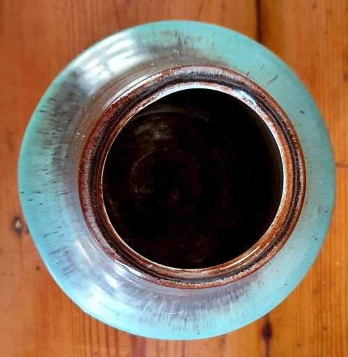 Liebermann Pottery South Africa Turquoise and brown shades of color pot/vase