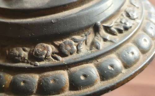 Antique Metal Candle Holder/Candlestick of a Renaissance Figurine