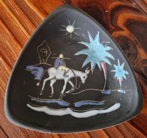 SA Crescent Pottery Handpainted Mid century Modern Dish