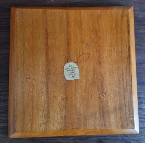 TEAK WOODEN SERVING PLATTER TRAY FOUR  4 SECTION SERVING DISH