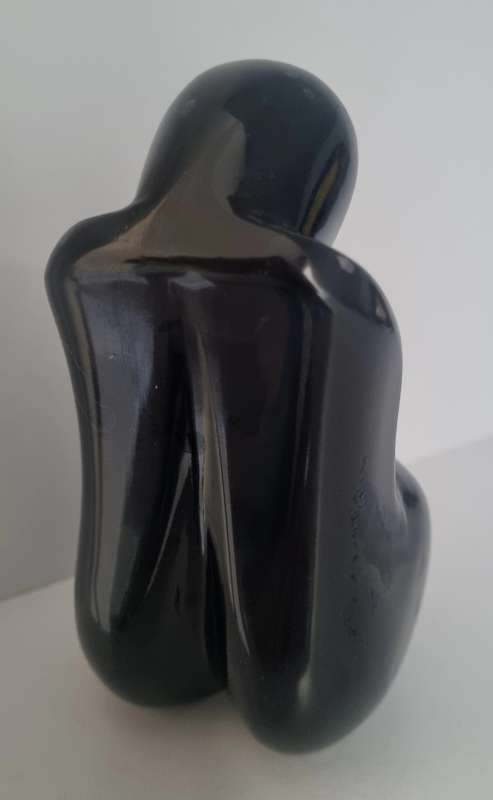 Vintage Black Obsidian Stone figurine