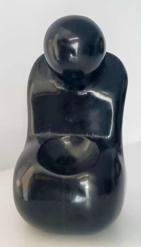 Vintage Black Obsidian Stone figurine