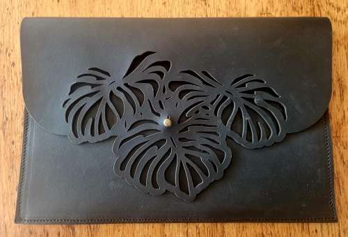 Botanical Genuine Leather Clutch Bag By Fine Leather Goods