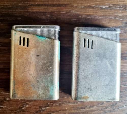 Pair of vintage Silverplated cigarette lighters