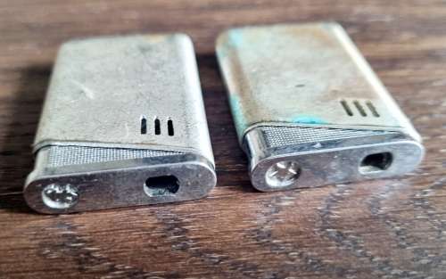 Pair of vintage Silverplated cigarette lighters