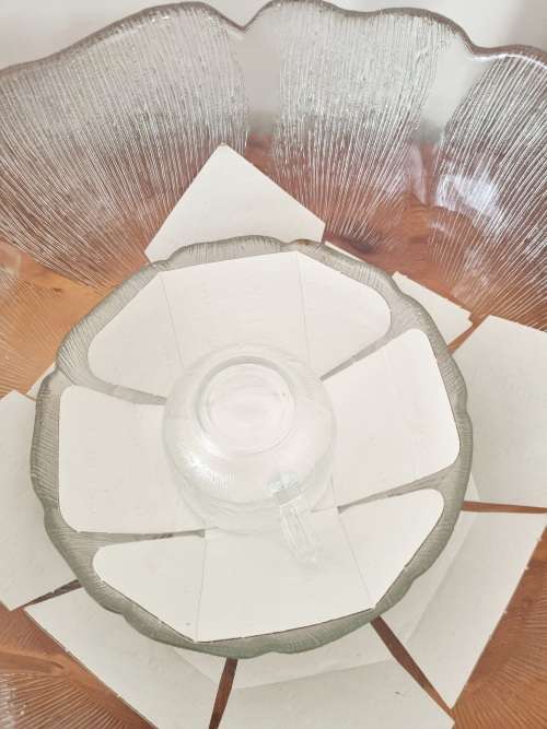 Arcoroc France Fleur Flower Punch Bowl Set (12 Guests)