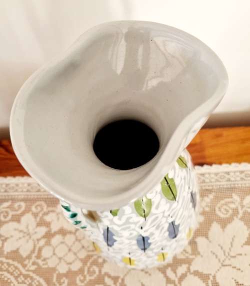 Vintage Retro Italy Bitossi Piume Multicolored Vase/Urn Feather Pattern Aldo Londi