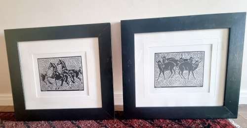 Original Linocut Art signed and numbered, by Artist Lucas Bambo