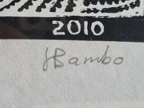 Original Linocut Art signed and numbered, by Artist Lucas Bambo